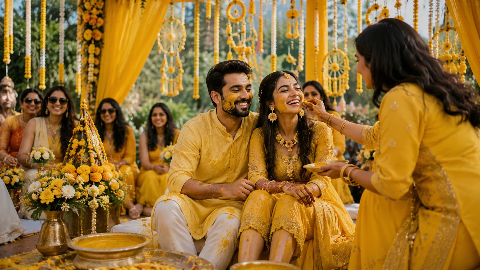 Romantic pre-wedding celebration with floral details